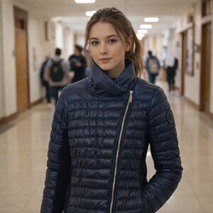 Calvin Klein Performance puffer jacket blue women’s size S duck down winter cosy